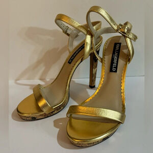 Karl Lagerfeld Gold 5 inch Stiletto Heels Size 7.5